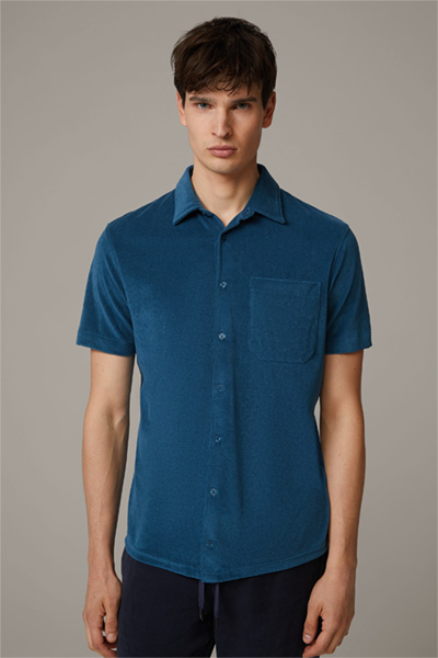 T-shirt en tissu éponge Joseph, bleu aquatique