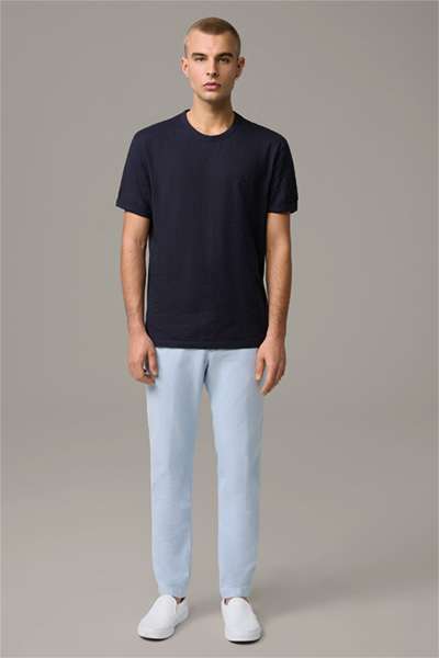 Baumwoll-T-Shirt Colin, dunkelblau strukturiert