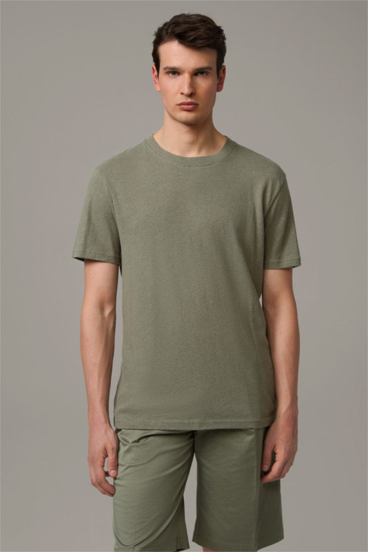 T-shirt Lino, olijfgroen