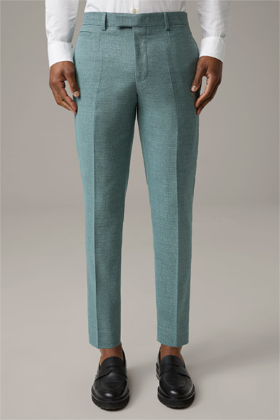 Pantalon Kynd, turquoise gemêleerd