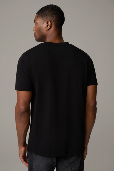 T-shirt en coton stretch en lot de 2, en noir