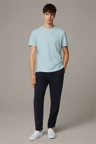 Baumwoll-T-Shirt Colin, hellblau strukturiert