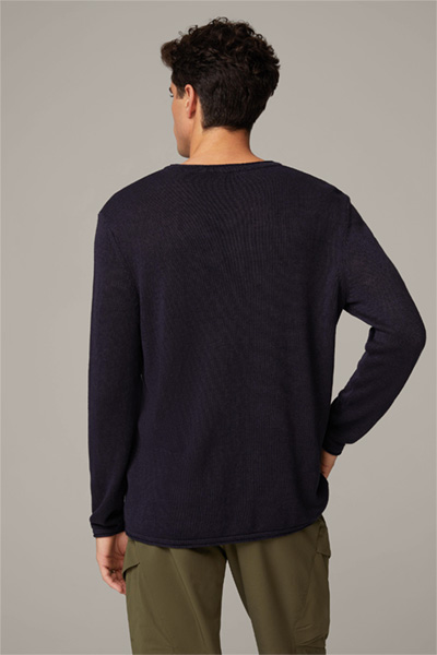 Gebreide trui Levi, marineblauw