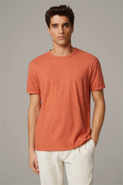 Baumwoll-T-Shirt Colin, orange strukturiert