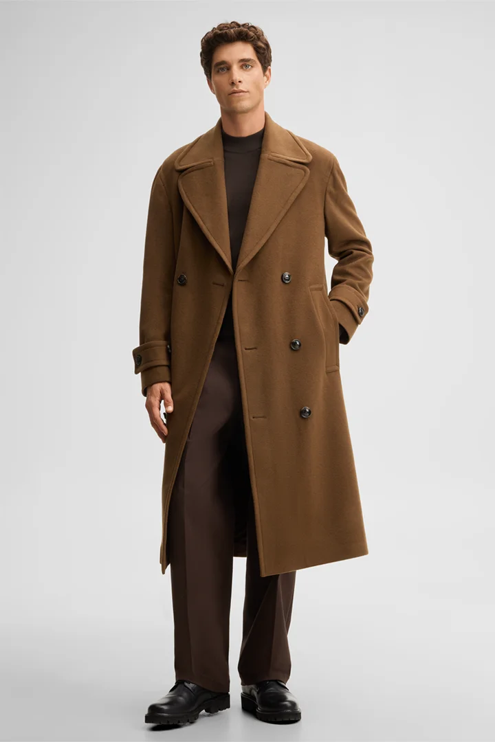 Mène à la page produit « Trench-coat en laine mélangée, marron »