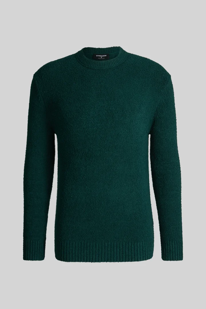 Führt zu Produktdetailseite „Rundhals-Pullover aus Wollmix, petrol"