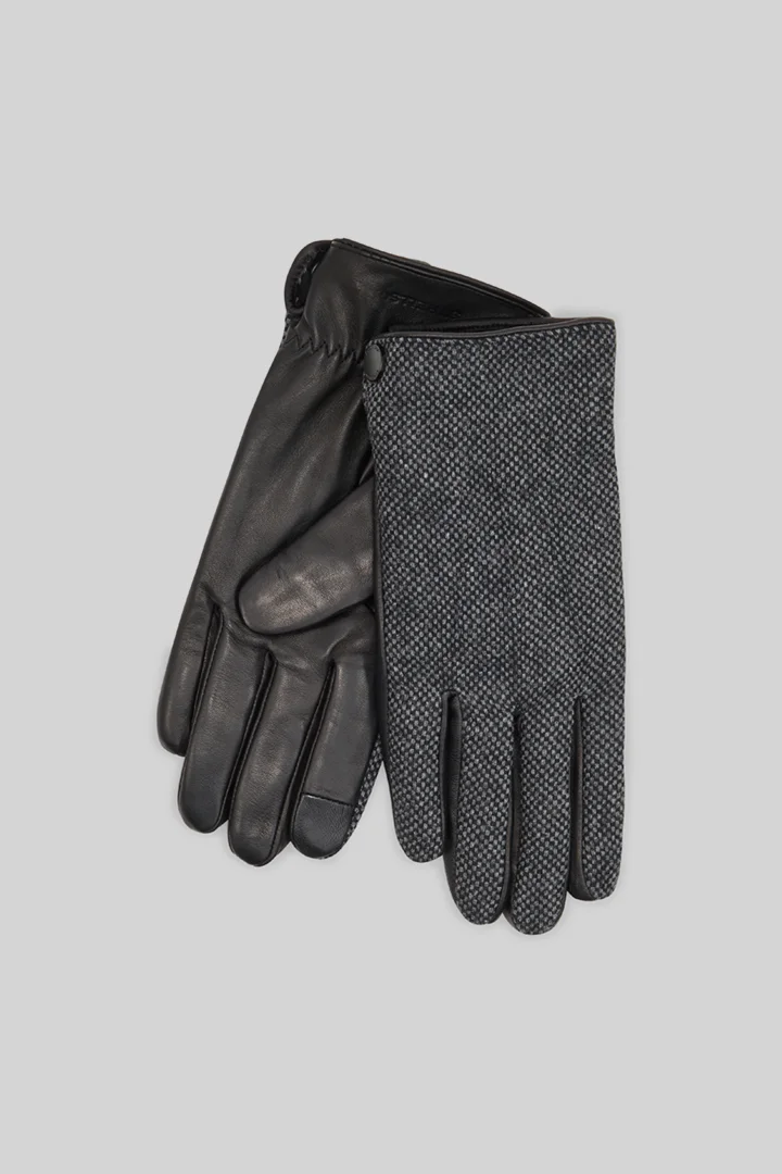 Führt zu Produktdetailseite „Handschuhe im Materialmix, anthrazit"