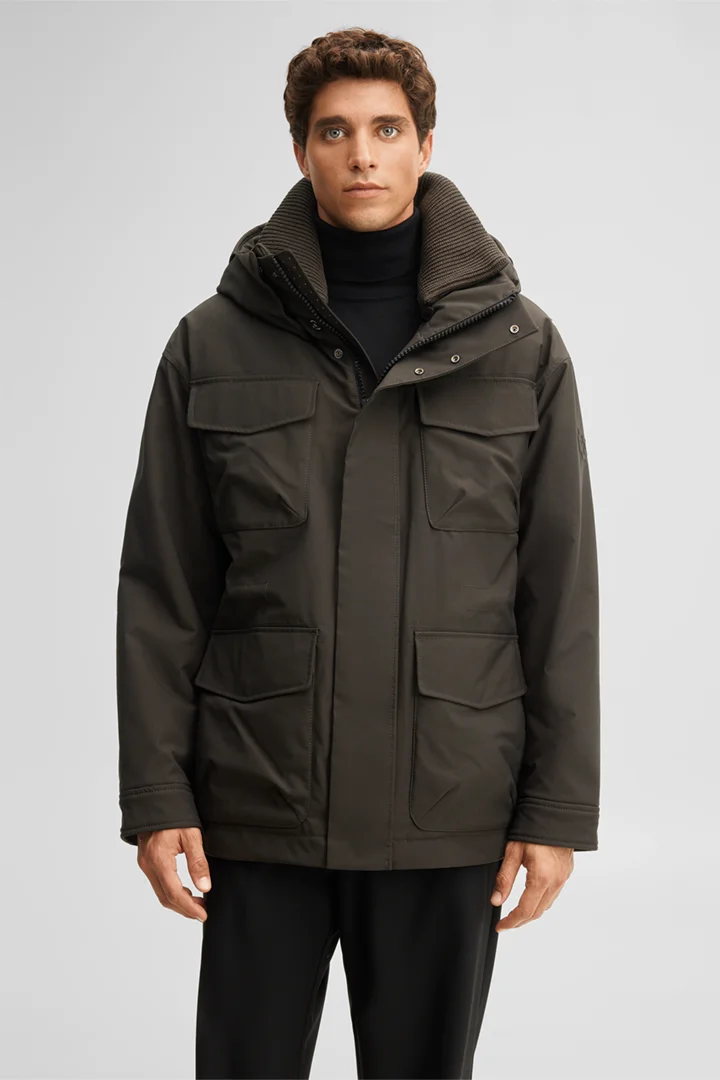 Führt zu Produktdetailseite „Parka-Jacke mit Kapuze, oliv"