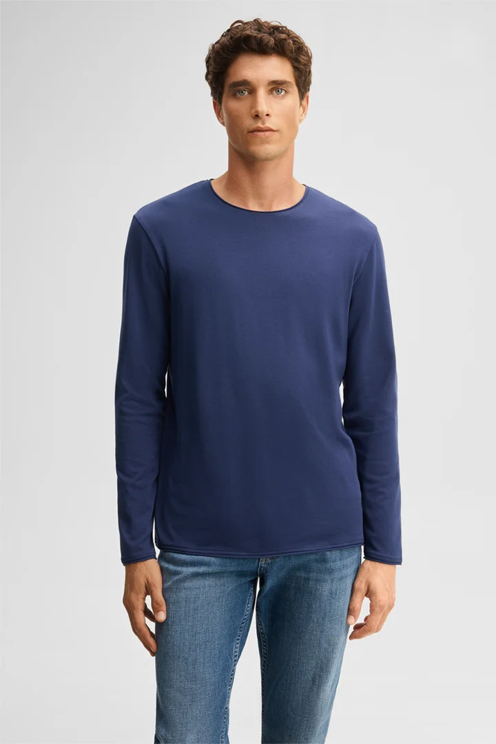 Leidt naar de productdetailpagina „Longsleeve met lange mouwen van een katoenmix, blauw"