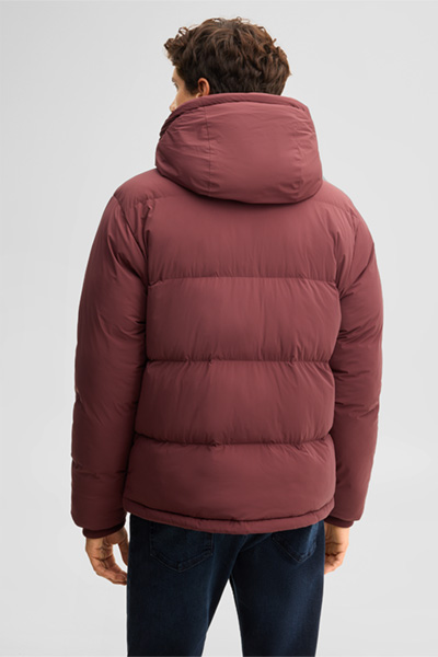 Führt zu Produktdetailseite „Steppjacke mit Kapuze, bordeaux"