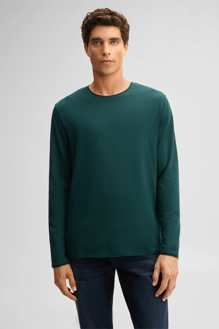 Führt zu Produktdetailseite „Longsleeve aus Baumwollmix, petrol"