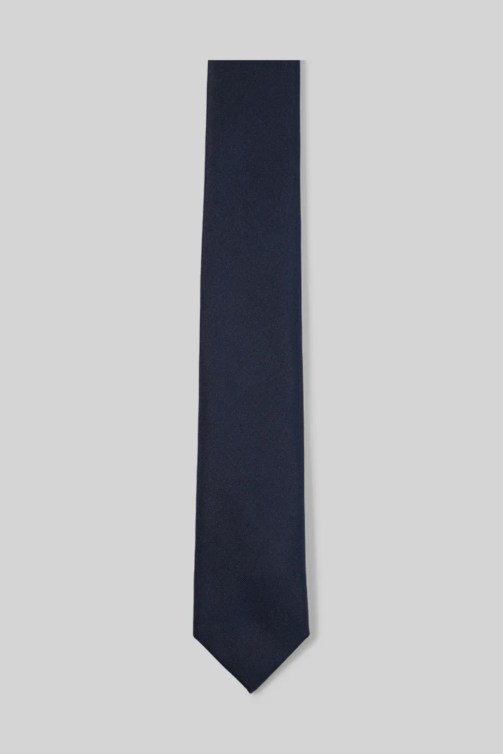 Leads to product detail page "Pure silk tie, navy"