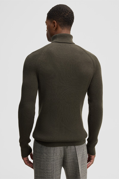 Leads to product detail page "Wool-blend turtleneck jumper, olive"