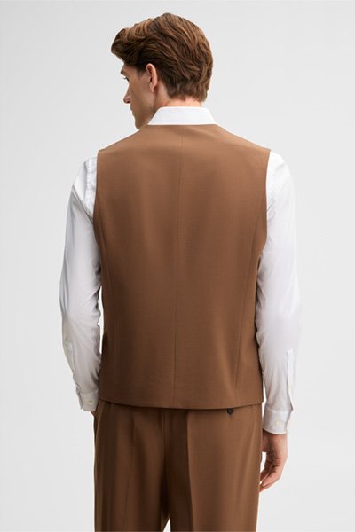 Führt zu Produktdetailseite „Weste aus Wollmix, braun"