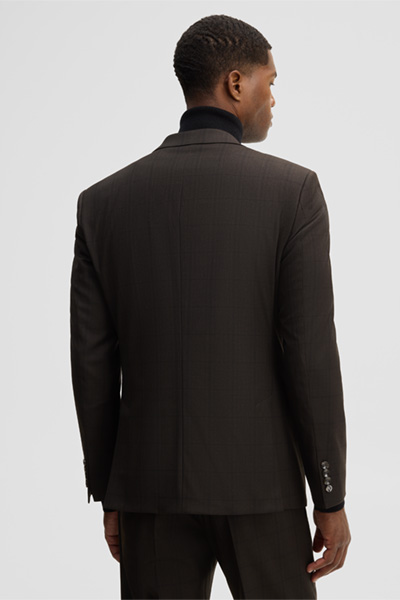 Leads to product detail page "Modular suit jacket in a viscose blend, brown"