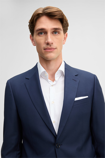 Führt zu Produktdetailseite „Schurwoll-Anzug, navy"