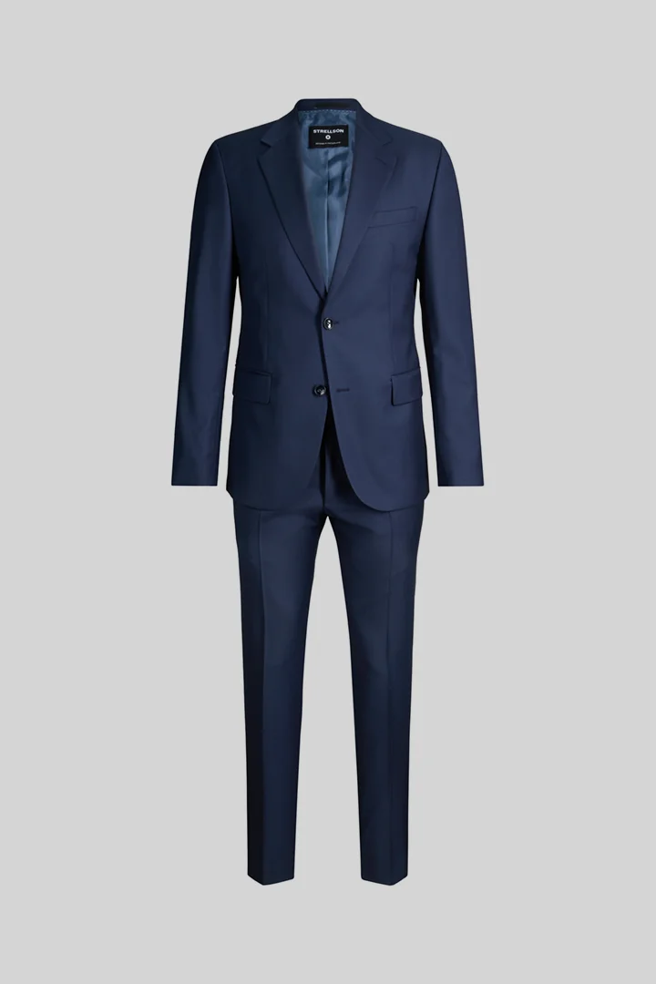 Mène à la page produit « Costume en laine vierge, bleu marine »