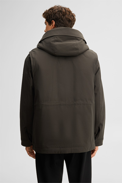 Führt zu Produktdetailseite „Parka-Jacke mit Kapuze, oliv"
