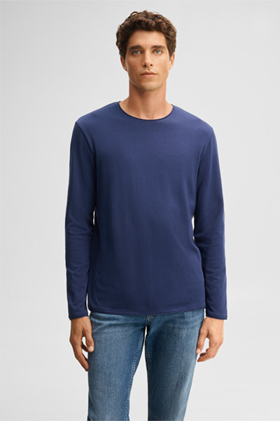 Leidt naar de productdetailpagina „Longsleeve met lange mouwen van een katoenmix, blauw"
