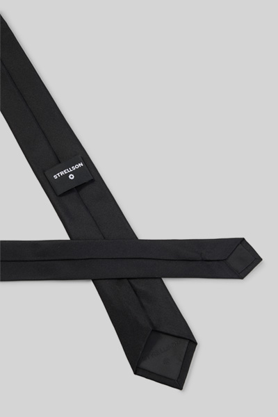 Leads to product detail page "Pure silk tie, black"