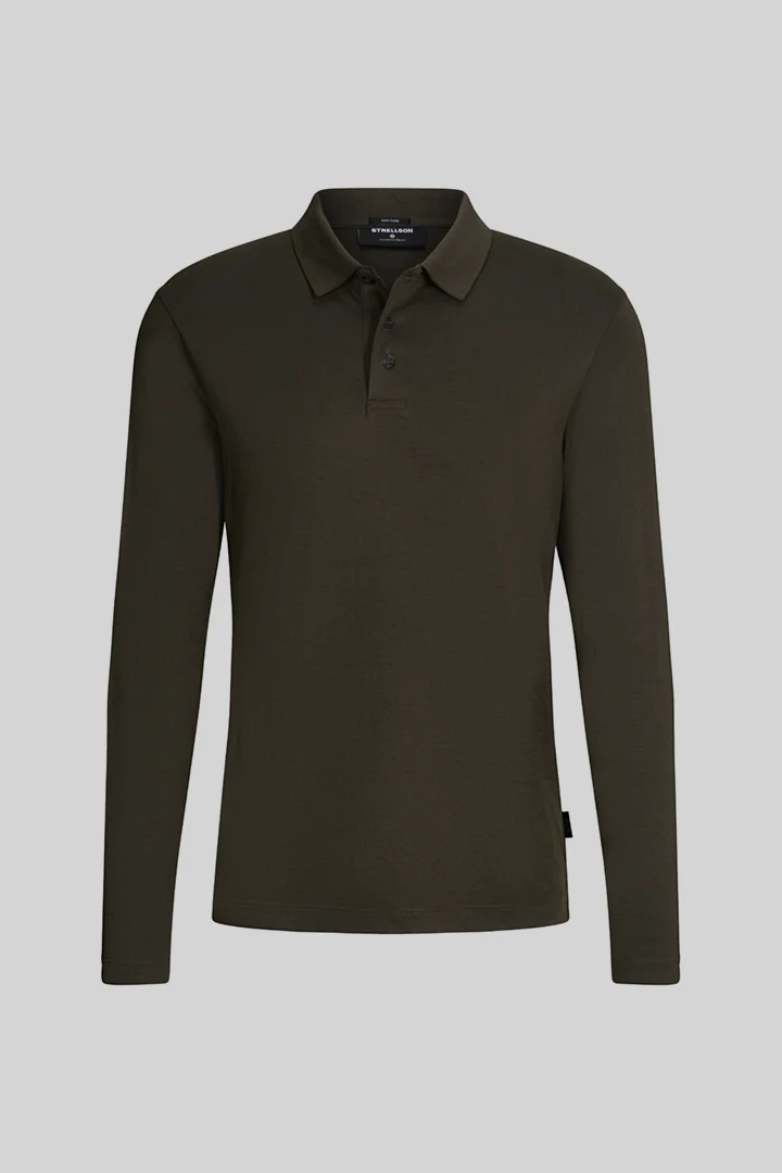 Leidt naar de productdetailpagina „Poloshirt met lange mouwen, olijfgroen"