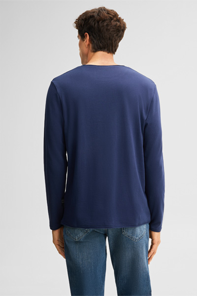 Leidt naar de productdetailpagina „Longsleeve met lange mouwen van een katoenmix, blauw"