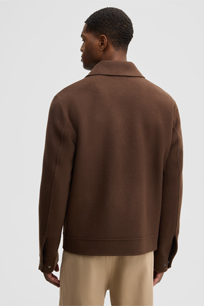 Mène à la page produit « Blouson en mélange de laine, marron »