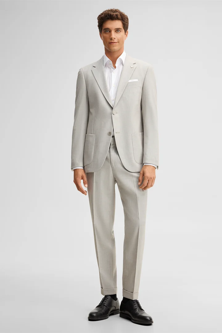 Strellson présente le produit Pantalon modulable en laine mélangée, beige de la catégorie Pantalons modulaires en tenue
