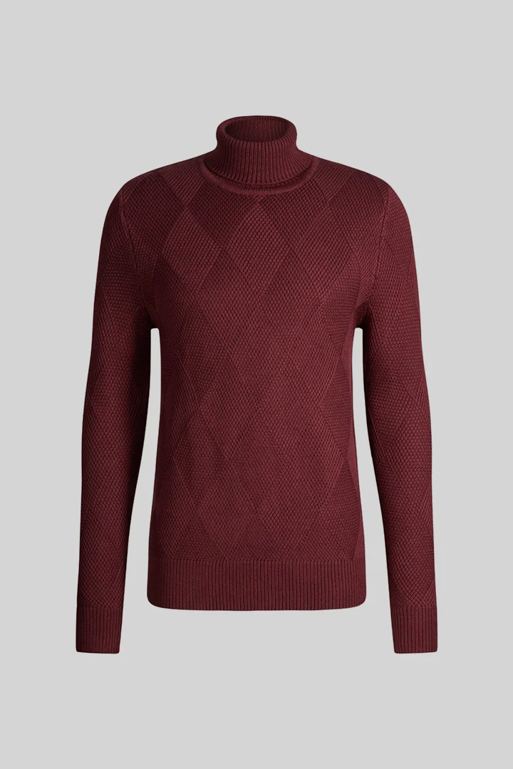 Führt zu Produktdetailseite „Rollkragen-Pullover, bordeaux"
