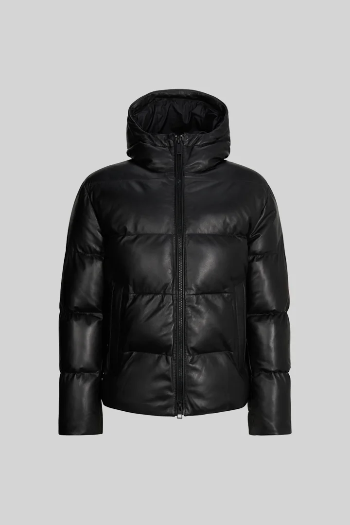 Strellson présente le produit Veste en cuir matelassée, noire de la catégorie Blousons en cuir en visuel détouré