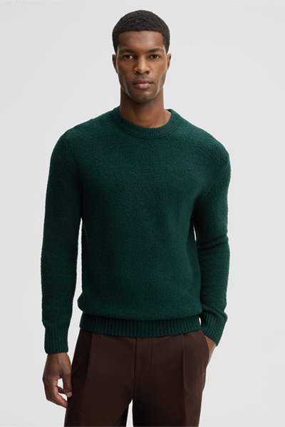 Leads to product detail page "Wool-blend crew-neck jumper, petrol"