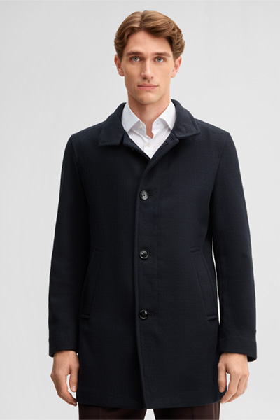Mène à la page produit « Manteau à col montant, bleu marine »