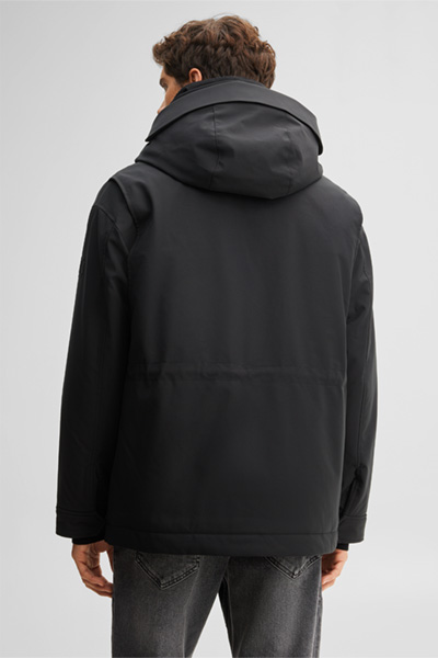 Führt zu Produktdetailseite „Parka-Jacke mit Kapuze, schwarz"