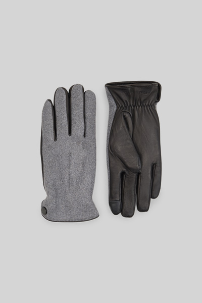 Führt zu Produktdetailseite „Handschuhe im Materialmix, grau"