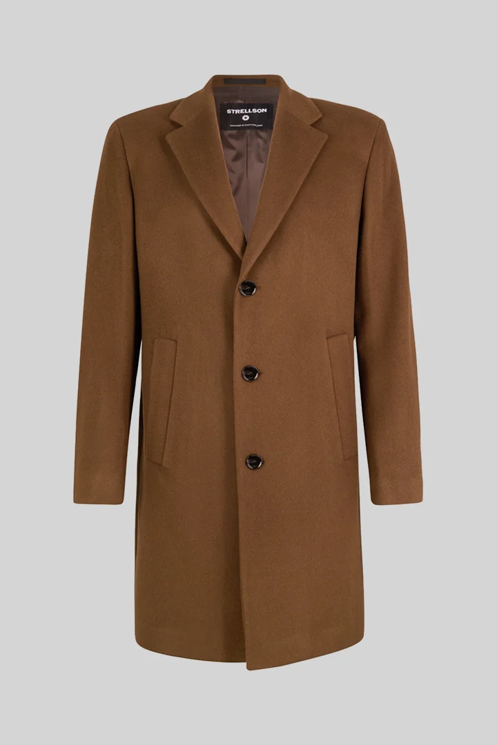 Strellson présente le produit Wool coat with cashmere, brown de la catégorie  en visuel détouré