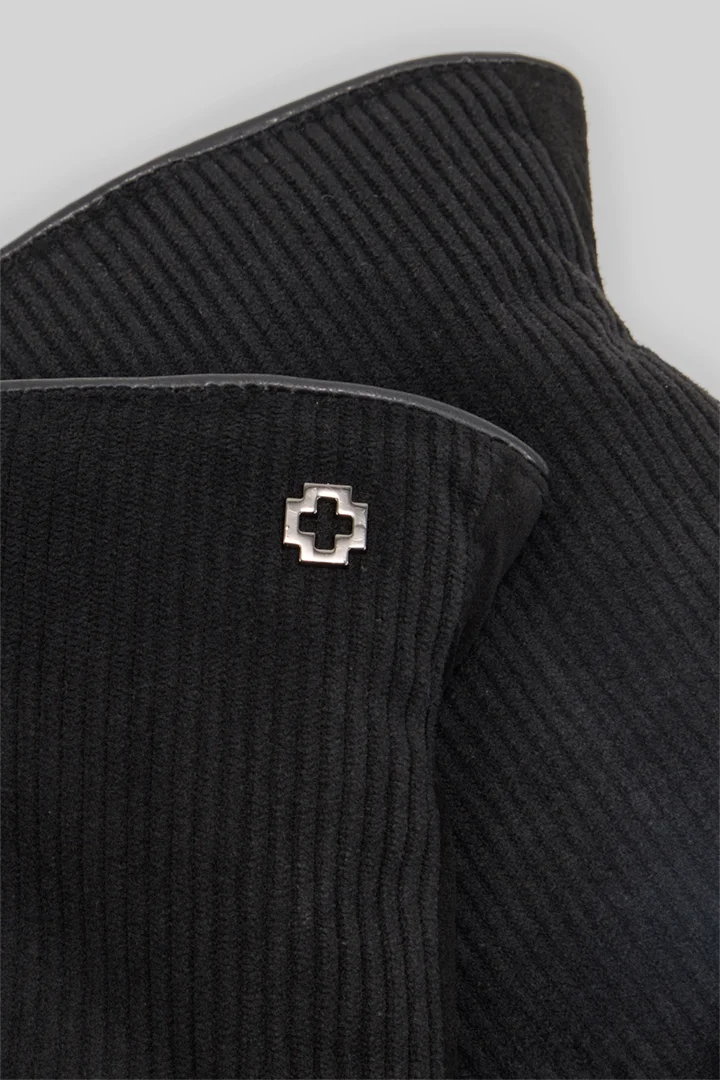 Führt zu Produktdetailseite „Handschuhe im Materialmix, schwarz"