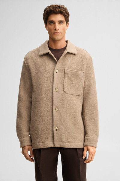 Führt zu Produktdetailseite „Hemd aus Wollmix, beige"