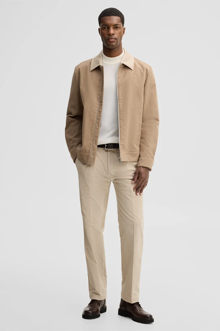 Leads to product detail page "Jacket with a shirt collar, beige"
