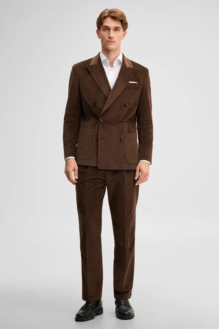 Leidt naar de productdetailpagina „Mix and match-colbert van corduroy en katoenmix, bruin"