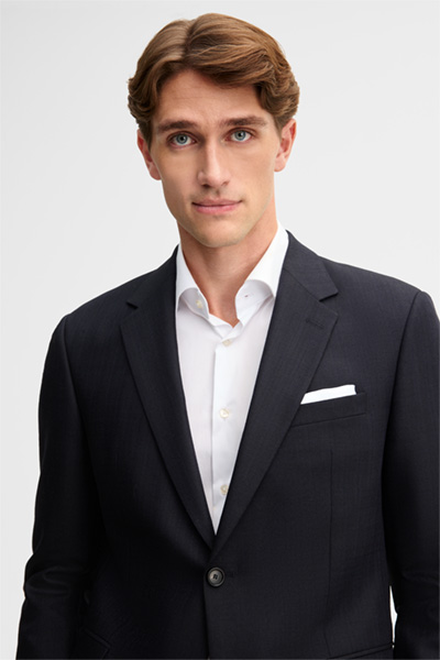 Führt zu Produktdetailseite „Schurwoll-Anzug, navy"