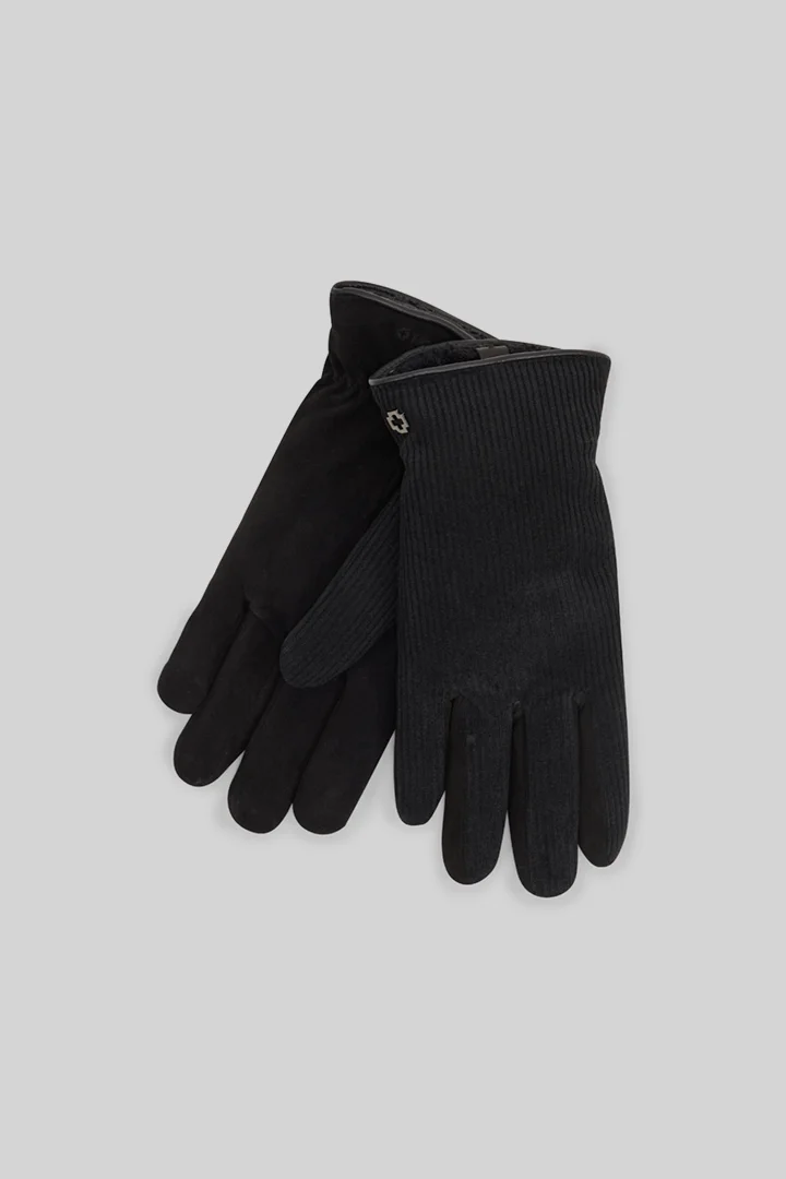 Führt zu Produktdetailseite „Handschuhe im Materialmix, schwarz"