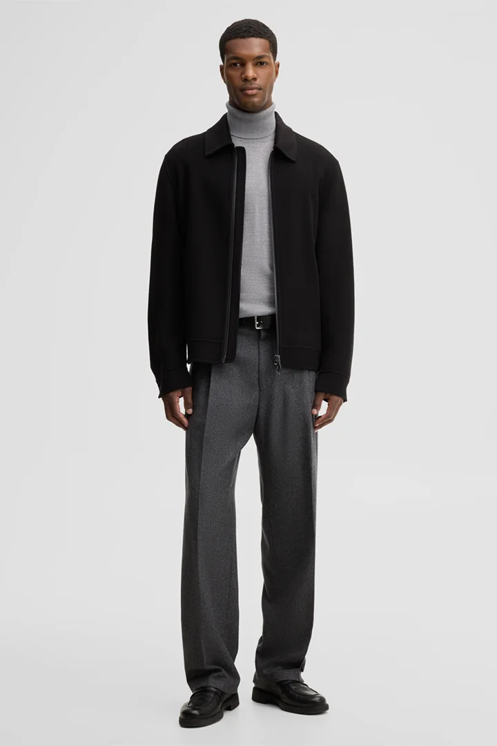 Leads to product detail page "Wool-blend jacket, black"