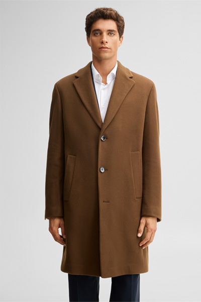 Mène à la page produit « Manteau en laine et cachemire, marron »