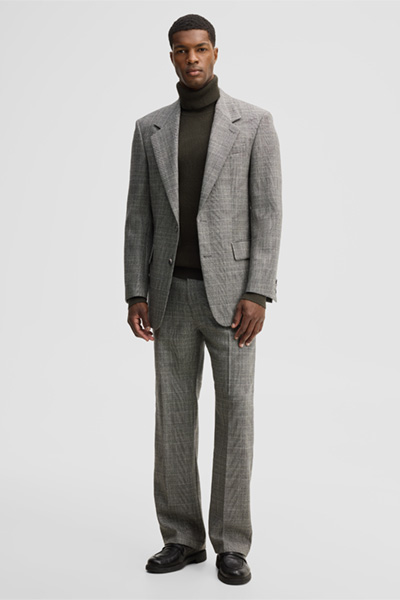 Leads to product detail page "Modular trousers made from virgin wool, anthracite"
