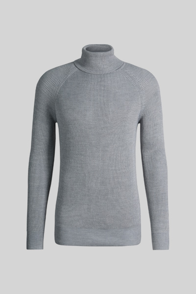 Führt zu Produktdetailseite „Rollkragen-Pullover aus Wollmix, grau"
