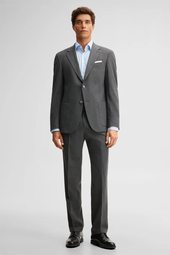 Strellson presents the product Modular trousers in a wool blend, anthracite from the category Modular trousers as an outfit