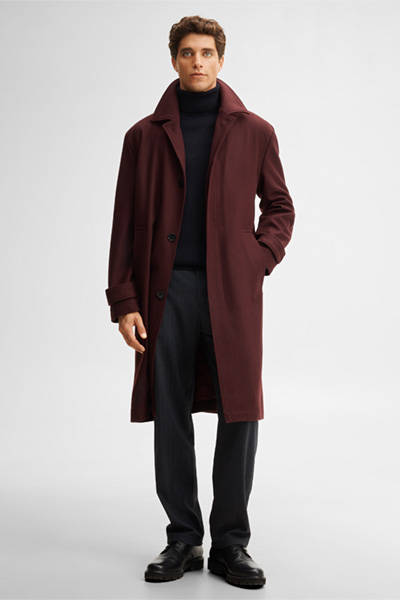 Mène à la page produit « Manteau de ville à col rabattu, bordeaux »