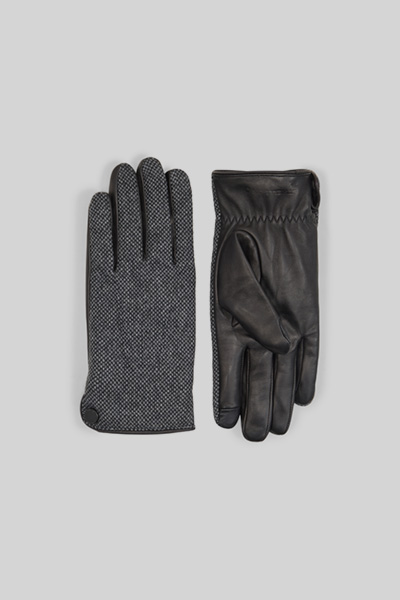 Führt zu Produktdetailseite „Handschuhe im Materialmix, anthrazit"