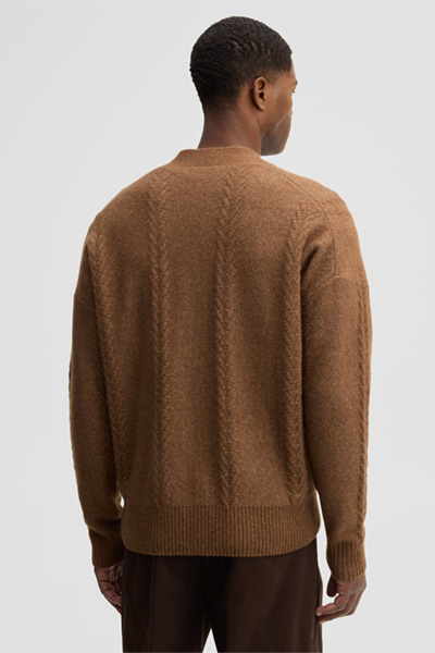 Leidt naar de productdetailpagina „Gebreid vest van een wolmix, beige"