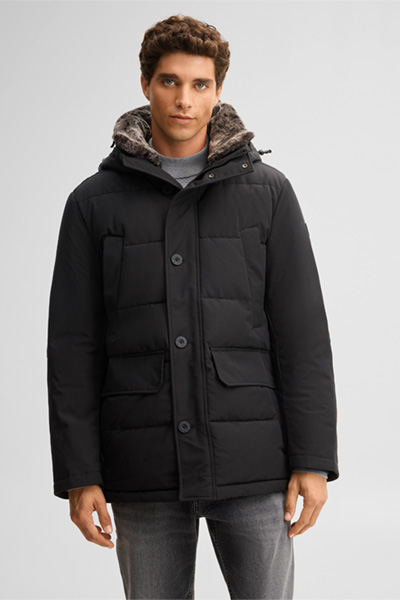 Führt zu Produktdetailseite „Steppjacke mit Kapuze, schwarz"